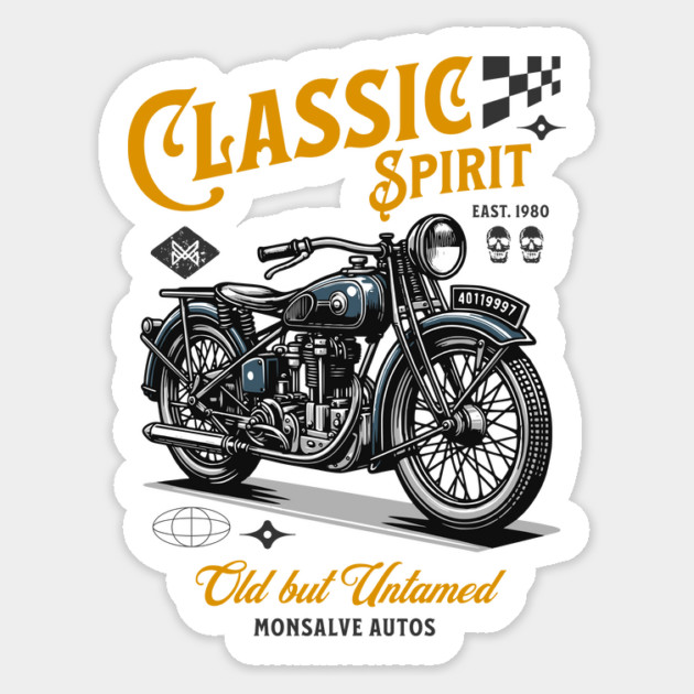 Vintage Motorcycle Sticker by monsalveautos