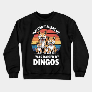 Funny Dingo T-Shirt, Raised By Dingos, Australian Dog Tee, Dingo Lover, Dingo Family Shirt, Dingo Graphic retro Tee Crewneck Sweatshirt