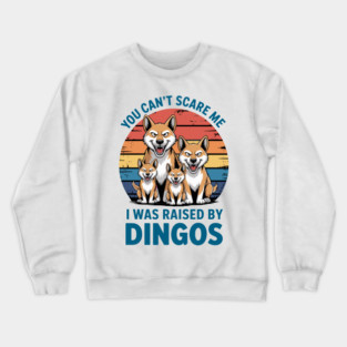 Funny Dingo T-Shirt, Raised By Dingos, Australian Dog Tee, Dingo Lover, Dingo Family Shirt, Dingo Graphic retro Tee Crewneck Sweatshirt