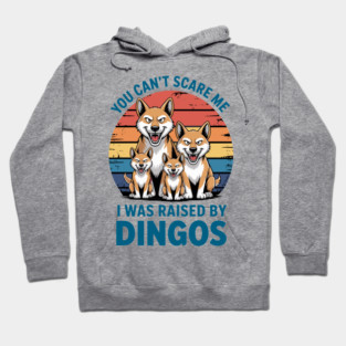 Funny Dingo T-Shirt, Raised By Dingos, Australian Dog Tee, Dingo Lover, Dingo Family Shirt, Dingo Graphic retro Tee Hoodie
