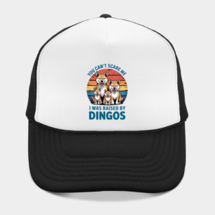 Funny Dingo T-Shirt, Raised By Dingos, Australian Dog Tee, Dingo Lover, Dingo Family Shirt, Dingo Graphic retro Tee Hat