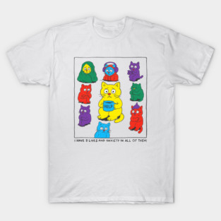 I Have 9 Lives And Anxiety In All Of Them - Funny Cat Meme T-Shirt