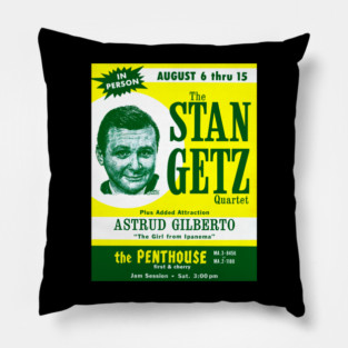 1964 Bossa Nova Jazz Concert Poster Pillow