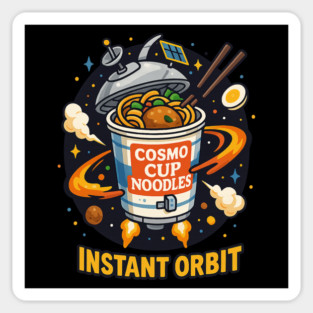 Instant Orbit Space Ramen Cosmo Noodle Cup Cute Cartoon T Shirt Magnet