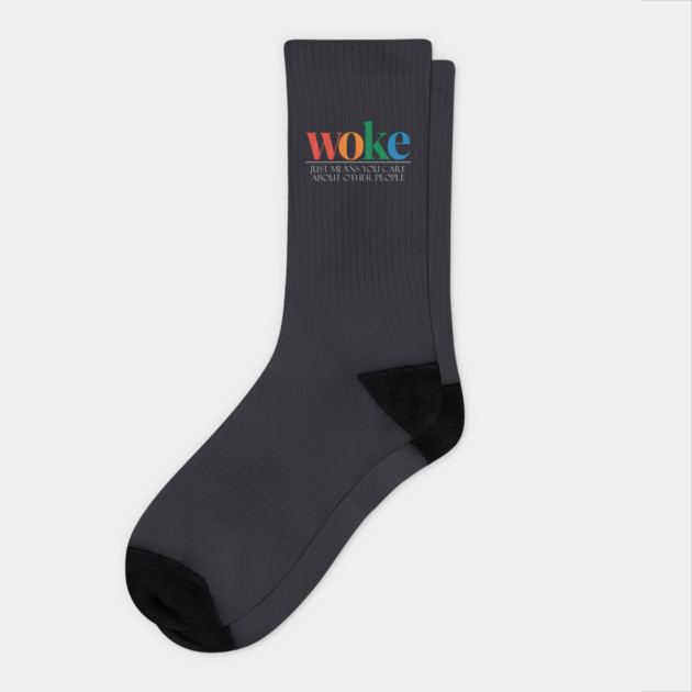 Woke Means You Care About Others Socks by Charles's Store 8