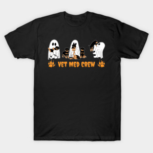 Vet Med Crew Cute God Ghost Veterinary Technician Halloween T-Shirt