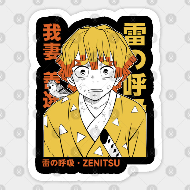Zenitsu - Demon Slayer Sticker by Otaku Vibes
