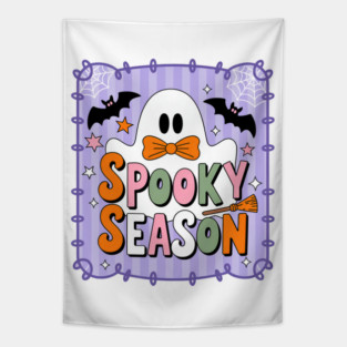 Cute Halloween Ghost with Bow Tie Tapestry