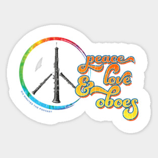 Peace Love & Oboes Sticker