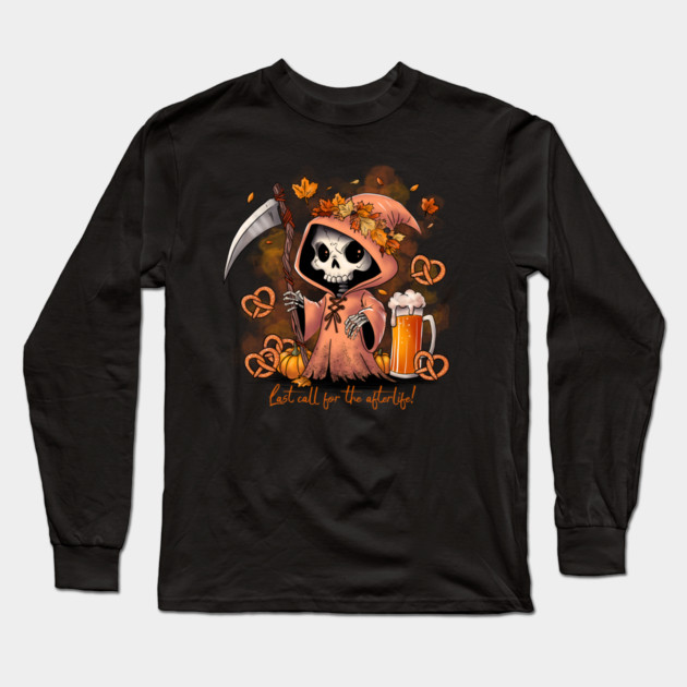 Oktoberfest Grim Reaper Long Sleeve T-Shirt by H. R. Sinclair