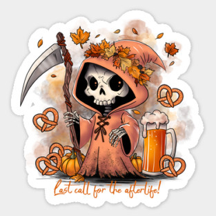 Oktoberfest Grim Reaper Sticker