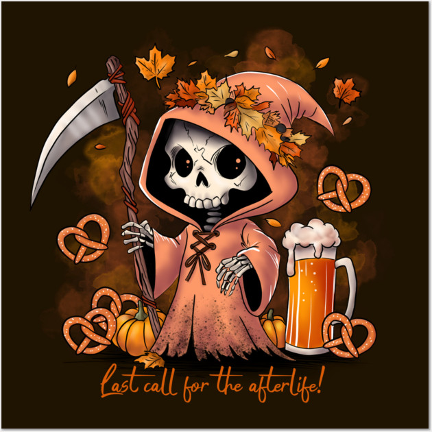 Oktoberfest Grim Reaper Wall Art by H. R. Sinclair