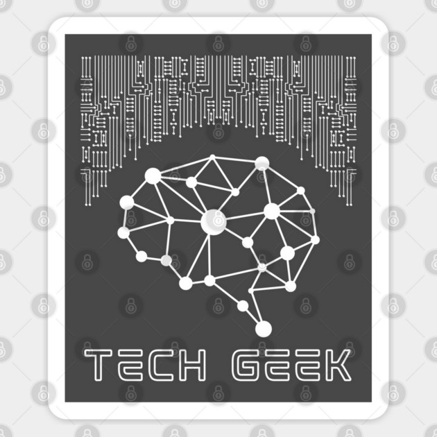 Neural Network Tech Geek Art with AI and Futuristic Brain Design Sticker by TuncGK