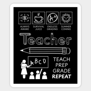 Teacher Life Humor with Classroom Chaos and Grading Struggles Sticker
