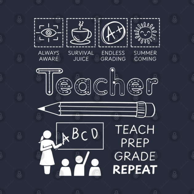 Teacher Life Humor with Classroom Chaos and Grading Struggles by TuncGK