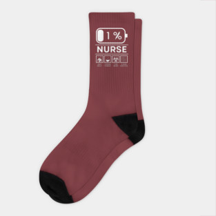Nurse Humor Design with Coffee, Exhaustion, and Hospital Chaos Socks
