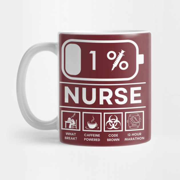 Nurse Humor Design with Coffee, Exhaustion, and Hospital Chaos by TuncGK