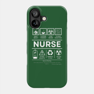 Nurse Humor with Exhaustion, Coffee, and 12-Hour Shifts Phone Case