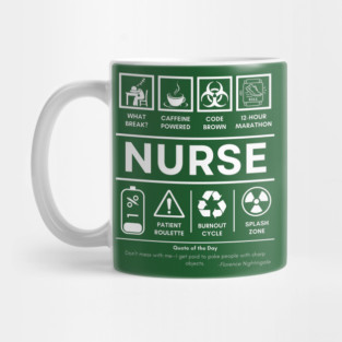 Nurse Humor with Exhaustion, Coffee, and 12-Hour Shifts Mug