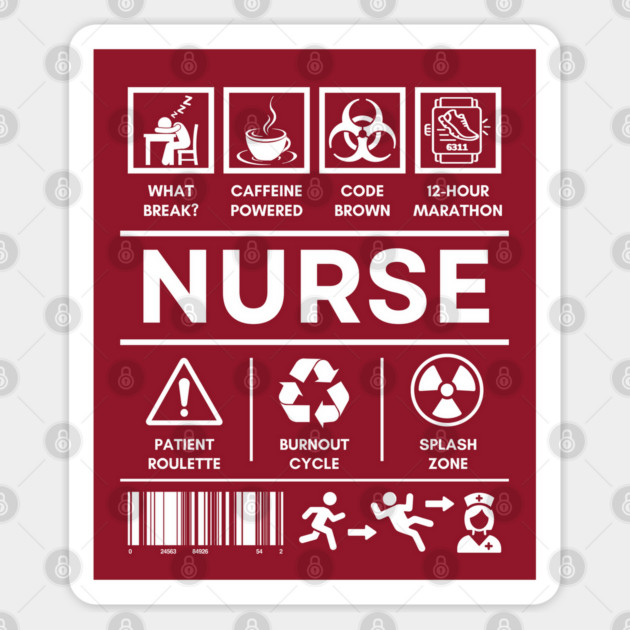 Nurse Life Dark Humor with Burnout, Coffee, and Hospital Chaos Sticker by TuncGK