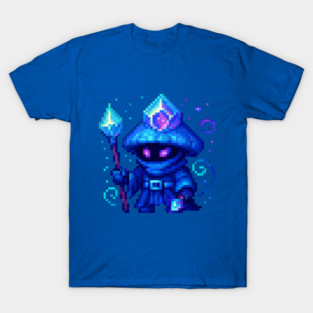 Crystal Mage Mushroom | Fantasy Sorcerer Pixel Art OC T-Shirt
