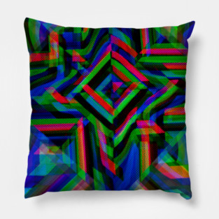 Glitch Star 3D Hologram Art Pillow