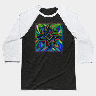 Glitch Star 3D Hologram Art Baseball T-Shirt