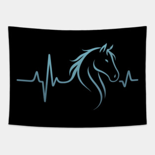Horse Heartbeat Horse Lover Women Men Girls Tapestry