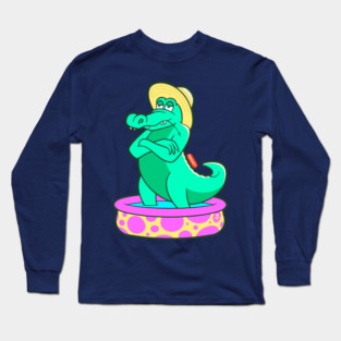 Crocodylus Relaxus – Chill Croc Summer Casual Design Long Sleeve T-Shirt