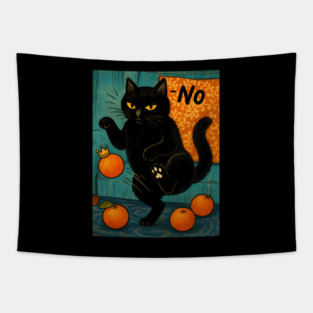 No Kings In America Black Cat   Trump Protest Tapestry
