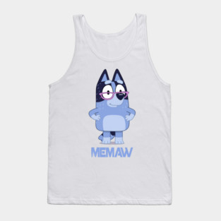 Cute Bluey Bingo Memaw Vintage Cartoon Tank Top