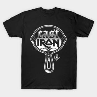 Skull Emblem Cast Iron True Heavy Metal Logo T-Shirt