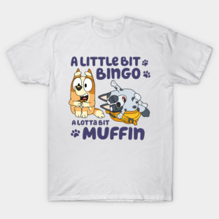 Cute Bluey Bingo Muffin Vintage Cartoon T-Shirt