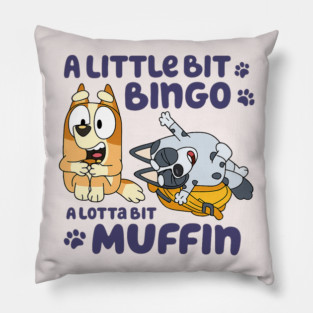 Cute Bluey Bingo Muffin Vintage Cartoon Pillow