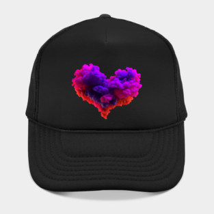Colorful heart shape of swirling pink and purple clouds Hat