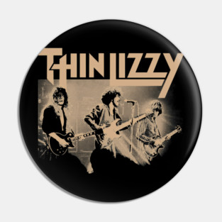 Birthday Gift Thin Lizzy Black Rose Phil Lynott Pin