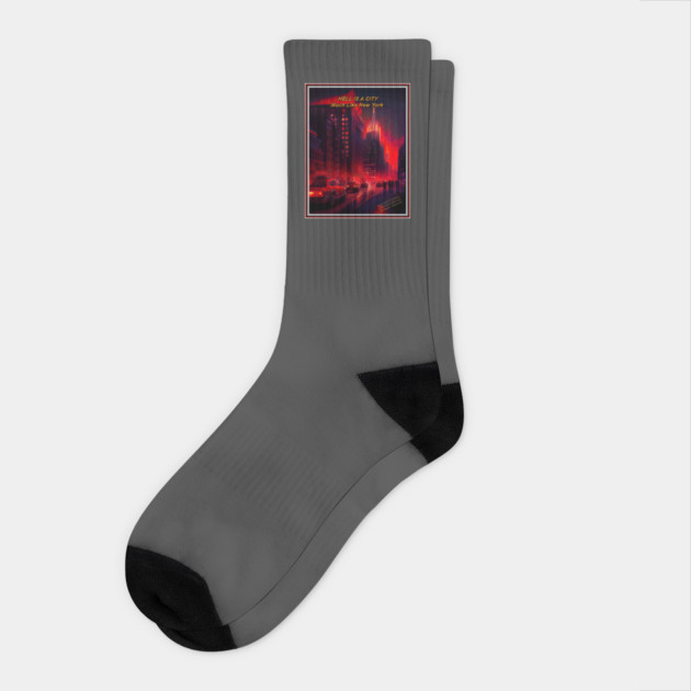 HELL IS A CITY MUCH LIKE - Text Centered Socks by Erik's Store
