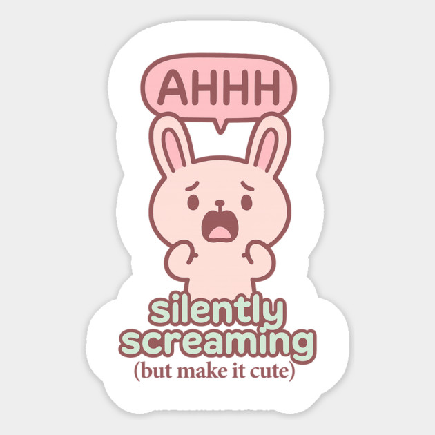 Silently Screaming (But Make It Cute) Magnet by Fauzi's Store