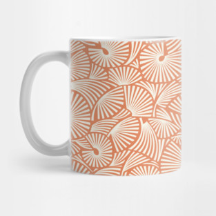 Abstract Japanese Flowers Light Terracotta Mug