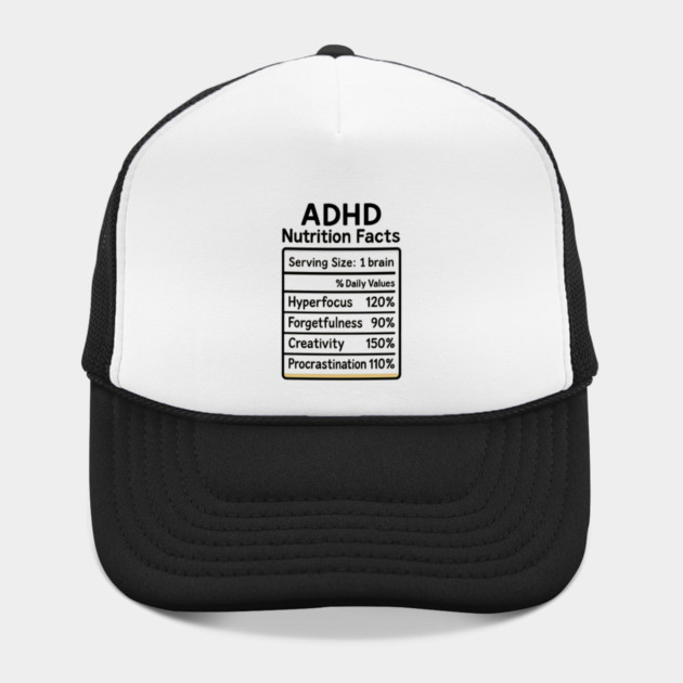 ADHD Nutrition Facts (B/W) by Fauzi's Store