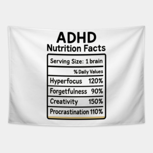 ADHD Nutrition Facts (B/W) Tapestry