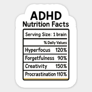 ADHD Nutrition Facts (B/W) Magnet