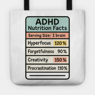 ADHD Nutrition Facts Tote