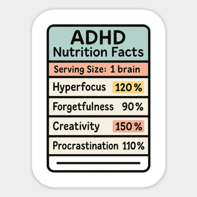 ADHD Nutrition Facts Magnet by Fauzi's Store