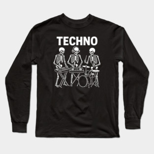 Electro Skeletons Performing Live Long Sleeve T-Shirt