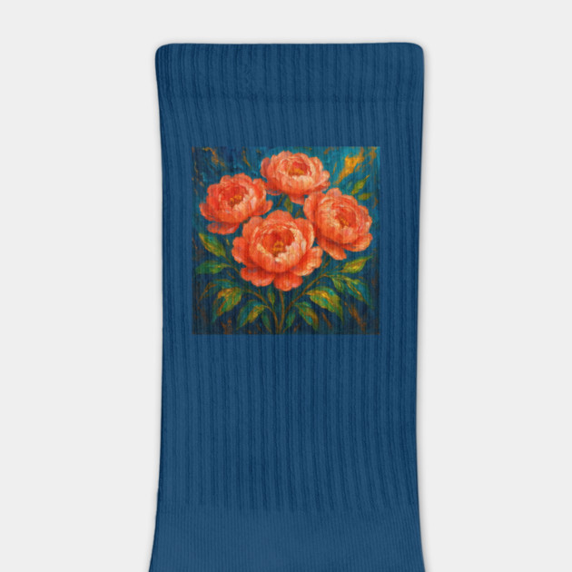 Coral Peonies Impasto by Sharafeldin  's Store