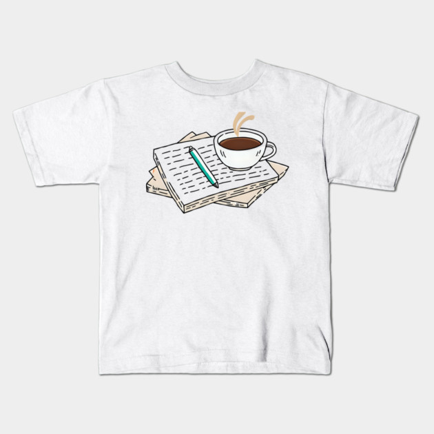 Coffee Writing Session Essentials Kids T-Shirt by SR8891