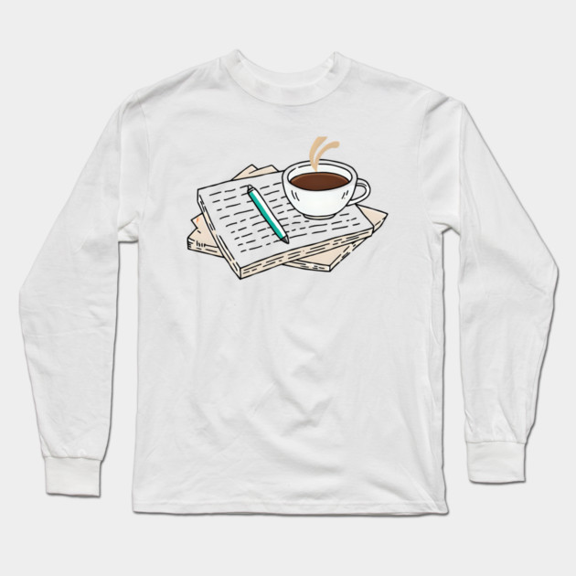 Coffee Writing Session Essentials Long Sleeve T-Shirt by SR8891