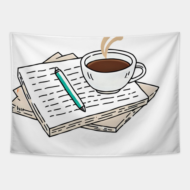 Coffee Writing Session Essentials Tapestry by SR8891