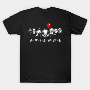 Halloween Friends Classic Horror Movies Characters T-Shirt